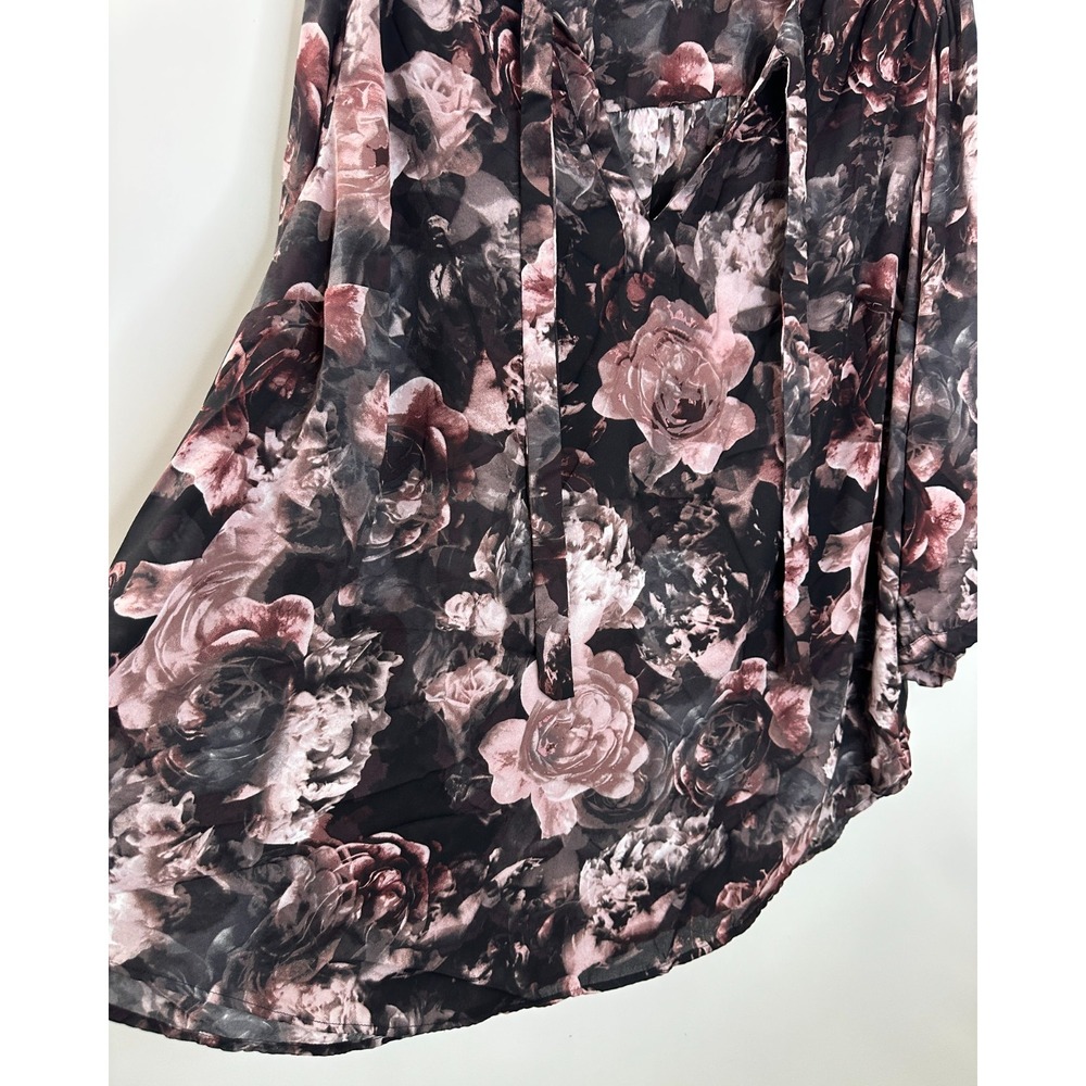 Torrid Floral Georgette Tie Neck Top Blouse Plus Size 4 4X Quiet Luxury Office - Picture 6 of 13